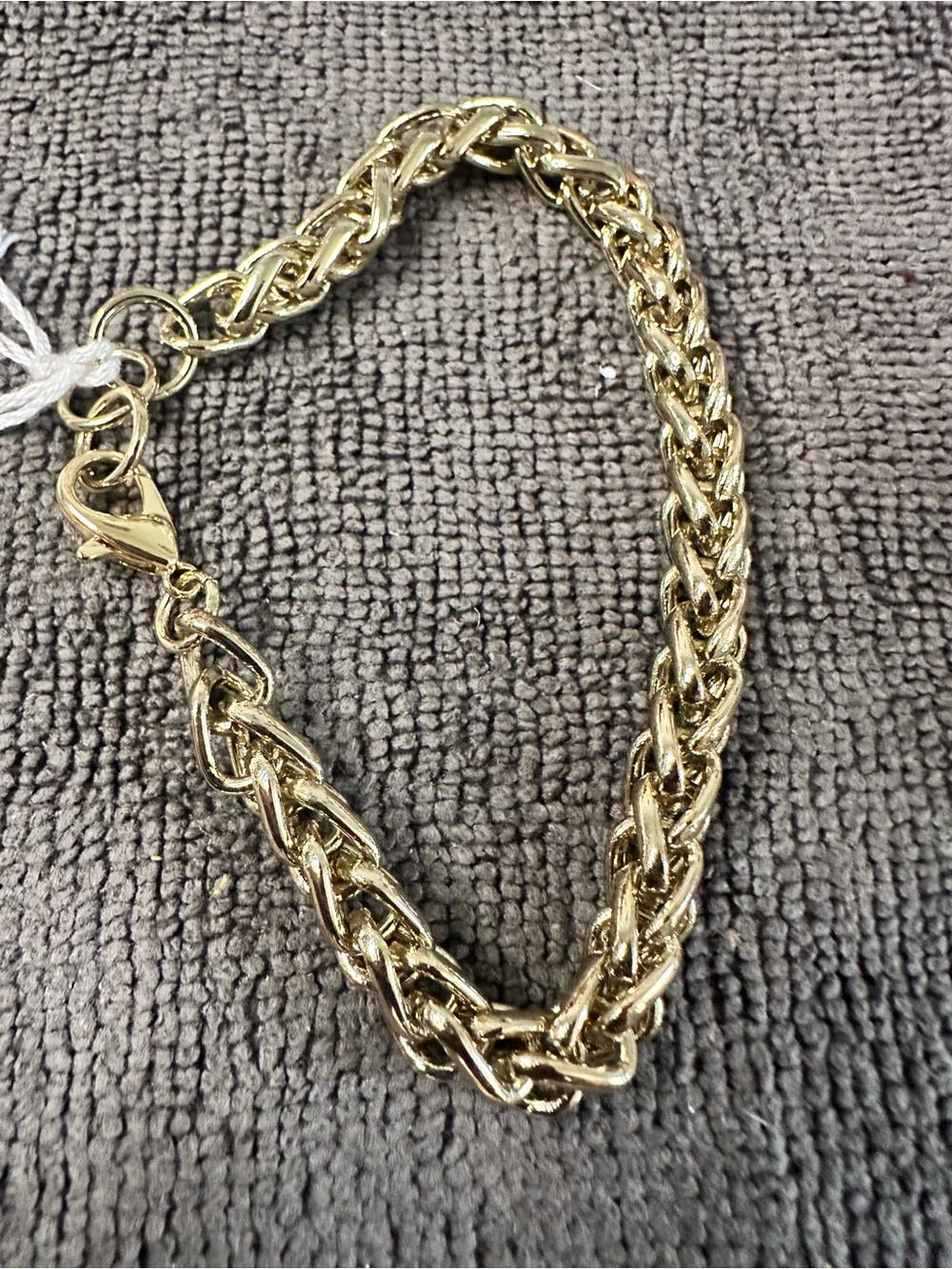 Source Unknown Shiny Gold Braided Chain Bracelet